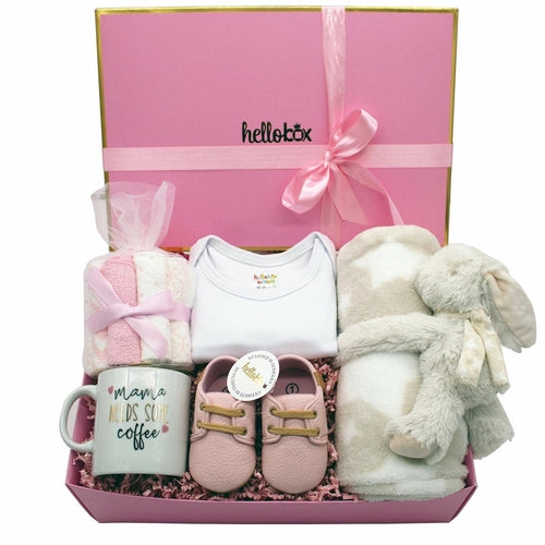 Hellobox cadeau pour nouveau-né avec couverture pour bébé et peluche (17 pièces)